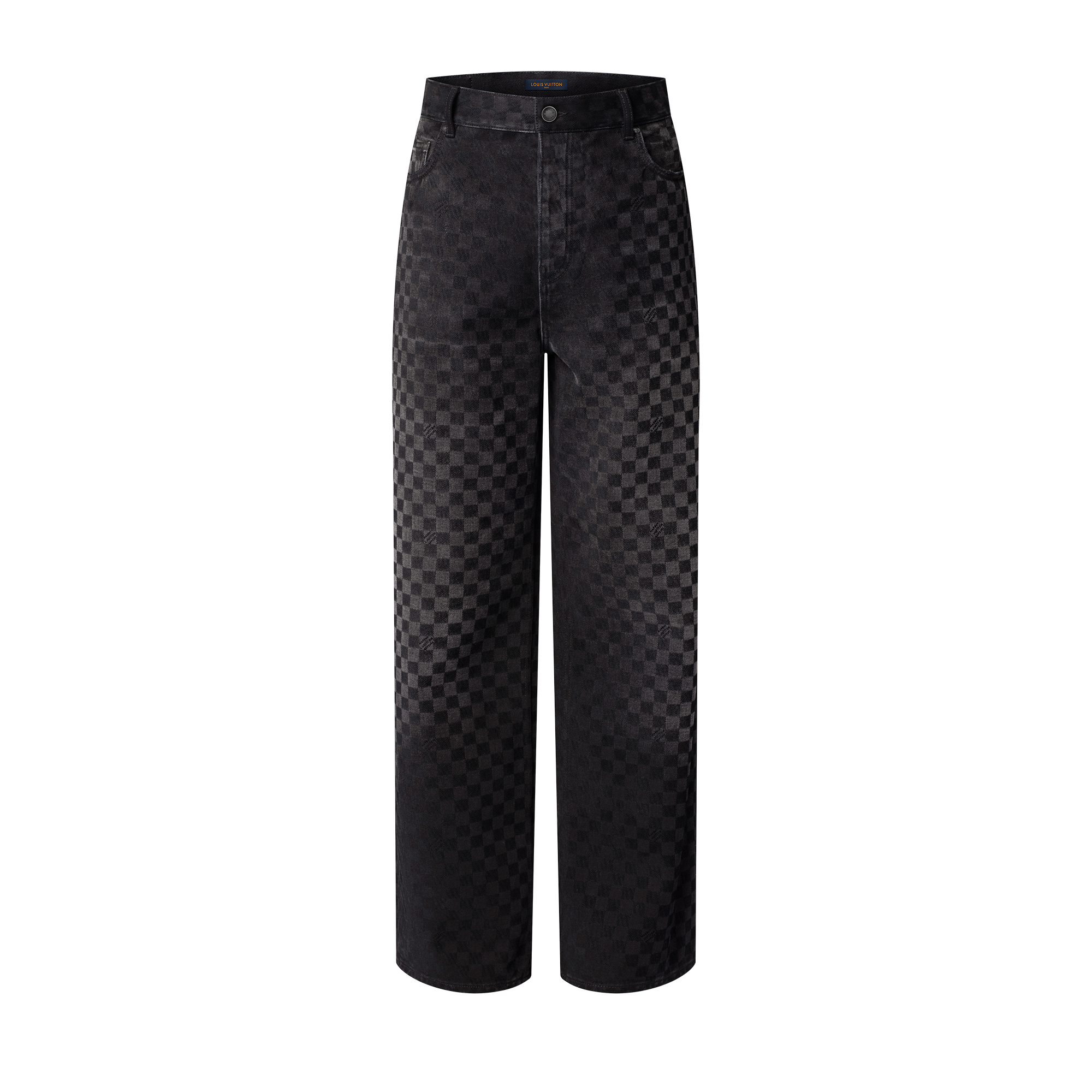 Flocked Damier Denim Wide-Leg Pants - Men - Ready-to-Wear